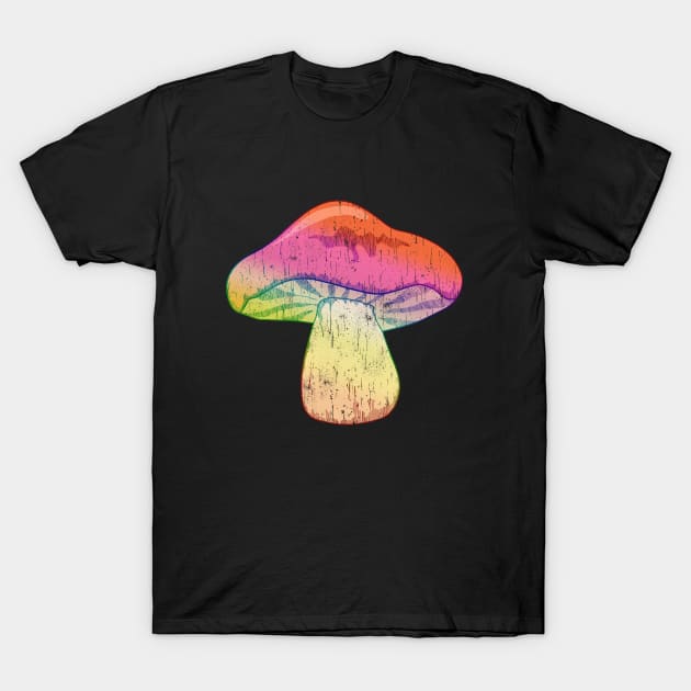 colorful, tie-dye mushroom T-Shirt by theglaze